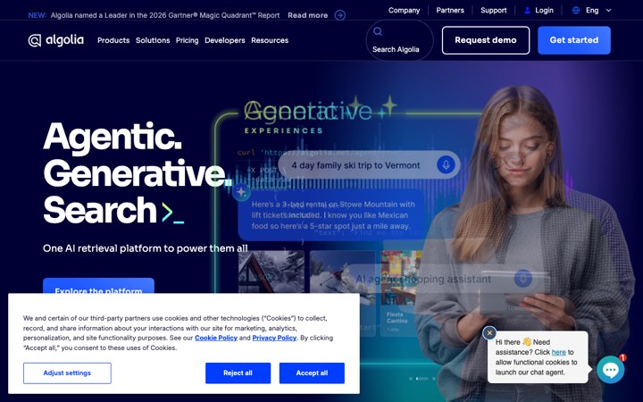 Website van Algolia