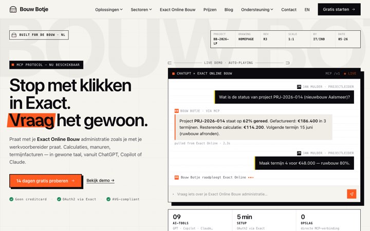 Website van Bouw Botje