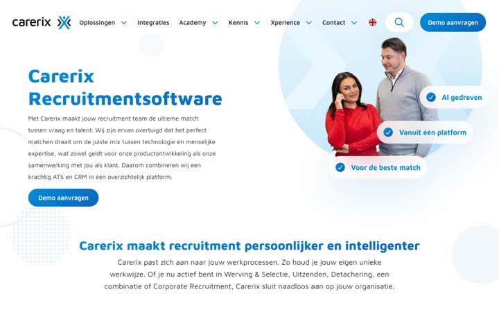 Website van Carerix Private AI