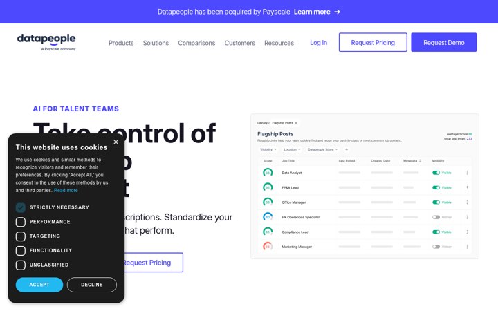 Website van Datapeople