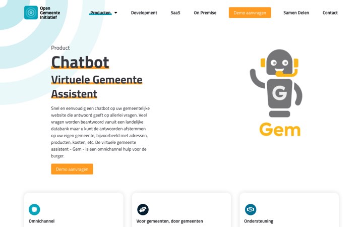 Website van Gem — Virtuele Gemeente-Assistent