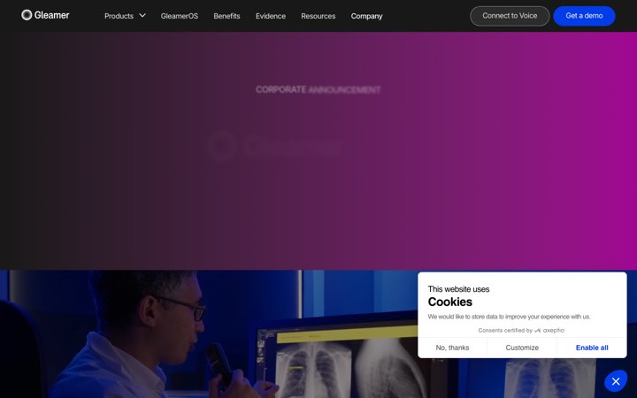 Website van Gleamer BoneView