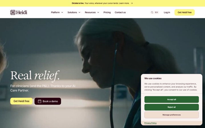 Website van Heidi Health
