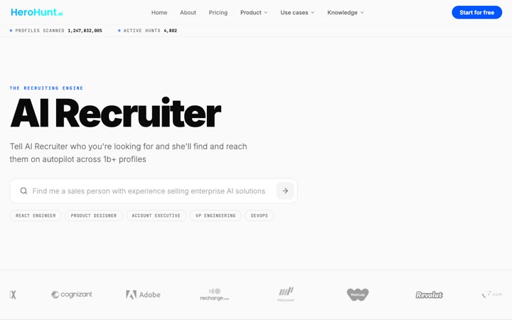 Website van HeroHunt.ai