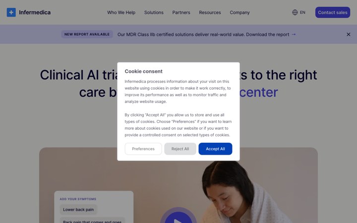 Website van Infermedica