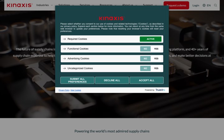 Website van Kinaxis Maestro