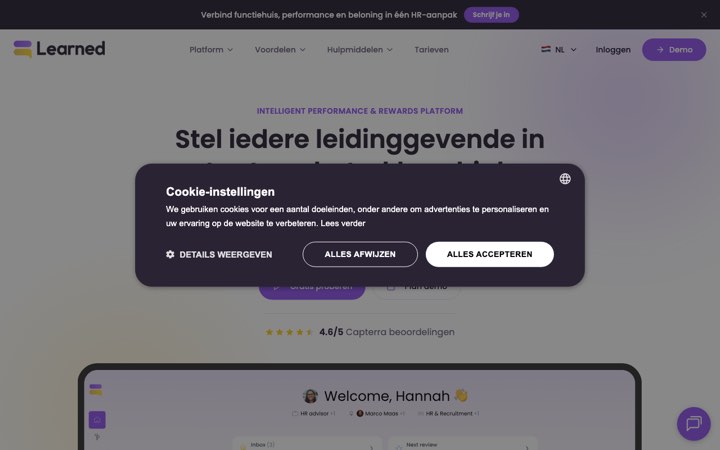 Website van Learned