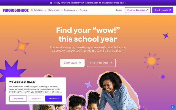 Website van MagicSchool AI
