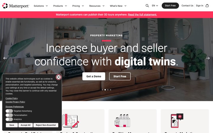 Website van Matterport