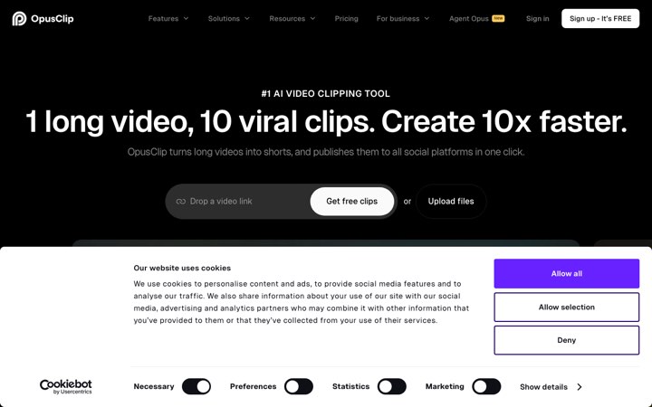 Website van OpusClip