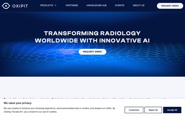 Website van Oxipit ChestLink