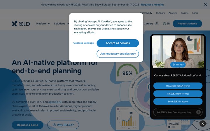 Website van RELEX Solutions