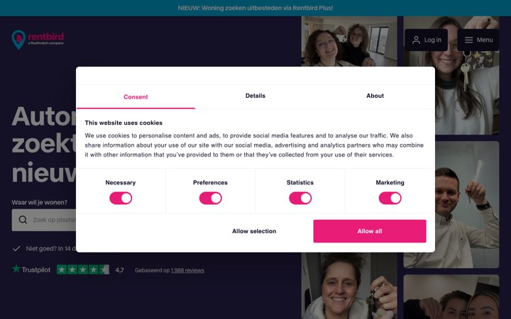 Website van Rentbird