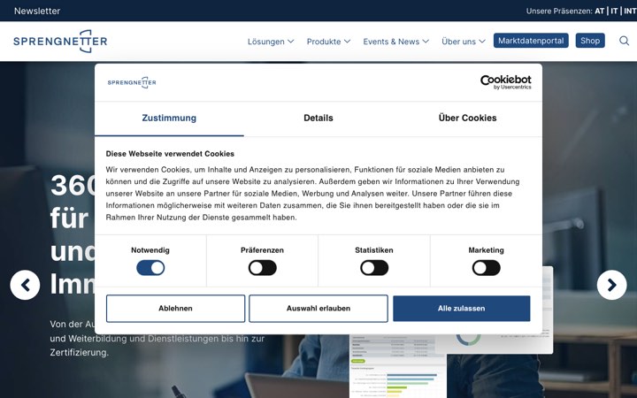 Website van Sprengnetter AVM