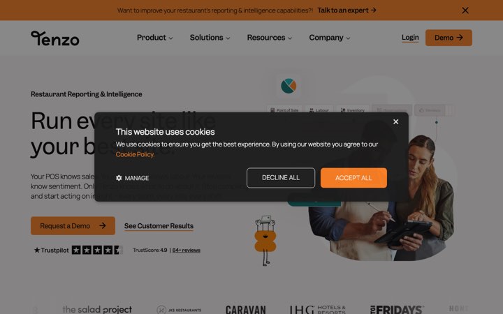 Website van Tenzo