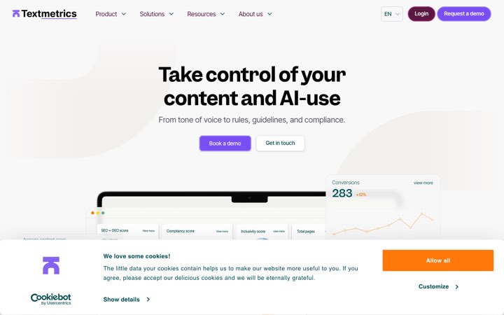 Website van Textmetrics