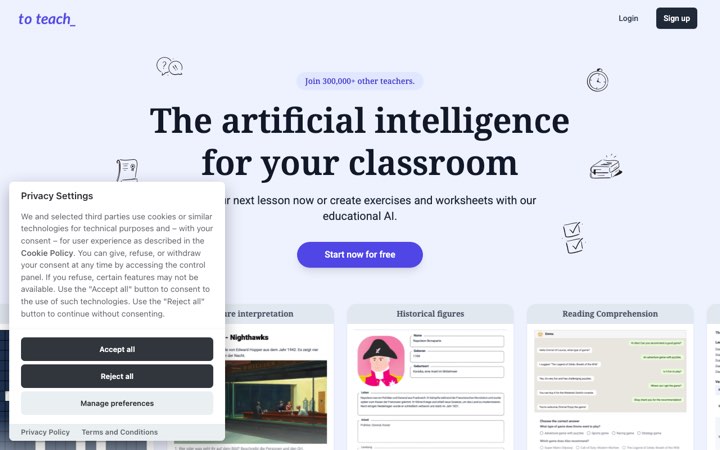 Website van to-teach.ai