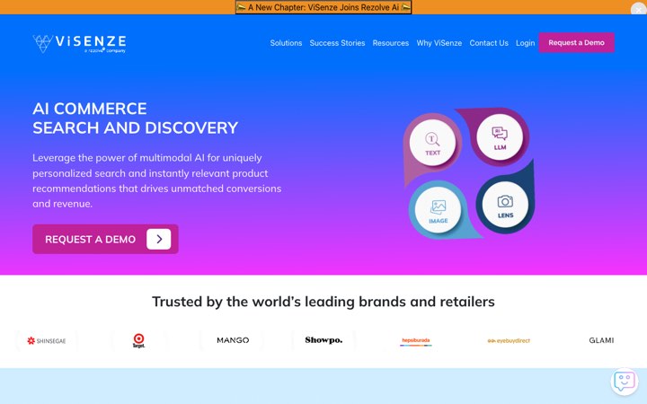 Website van ViSenze