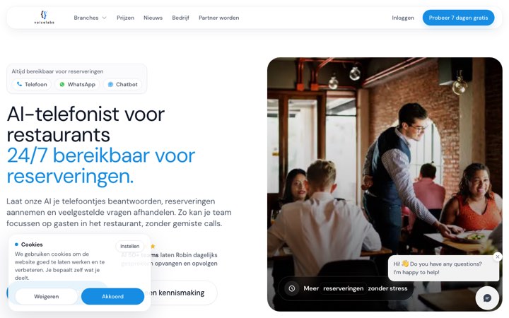 Website van Voicelabs Robin