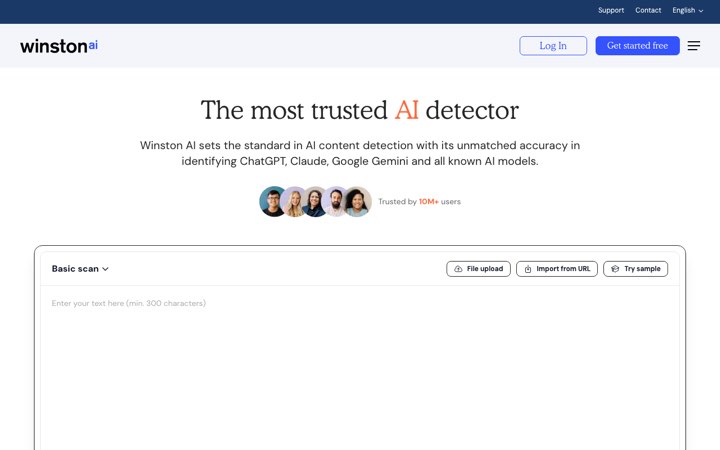 Website van Winston AI