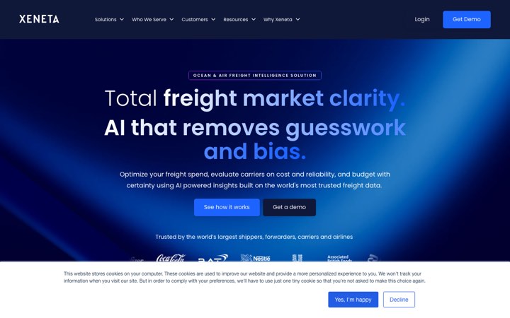 Website van Xeneta